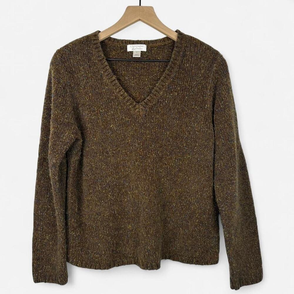 Vintage christopher banks speckled v-neck sweater